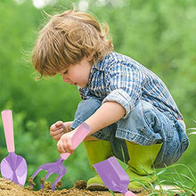 Load image into Gallery viewer, 3 PCs Kids Gardening Set Trowel Rake Shovel Children&#39;s Garden Tools Pink Purple Kids Garden Tools Gardening Gifts for Kids Girls
