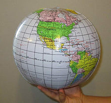 Load image into Gallery viewer, 3 New INLATABLE World Globes Beach Ball INFLATE Earth MAP Teacher AID Geography
