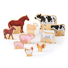 Load image into Gallery viewer, Guidecraft Wedgies Farm Animals Set - Wooden Farm Toys for Kids, Preschool Learning and Development Toy for Toddlers
