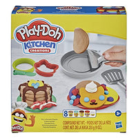 Play-Doh Kitchen Creations Flip 'n Pancakes Playset 14-Piece Breakfast Toy for Kids 3 Years and Up with 8 Non-Toxic Modeling Compound Colors
