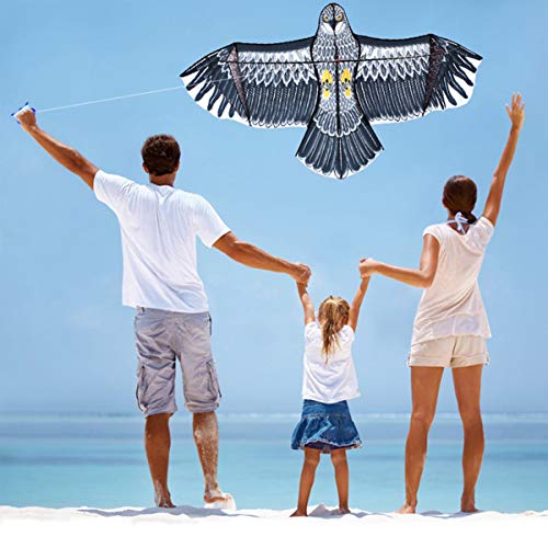 Eagles Kite-Strong Eagles!Easy to Assemble Huge Beginner Eag le-Kites for Kids and Adults 94-Inch (Black)