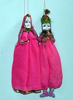 Ethnic Designer Colored Handmade Rajasthani Puppet Pair