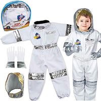Children's Astronaut Space Costume Space Pretend Dress Up Role Play Set for Kids Cosplay Ages 4-7