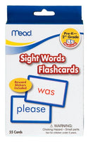 Mead Sight Words Flashcards, 6-1/8 x 3-3/4-inches-55 ct, 2 pk