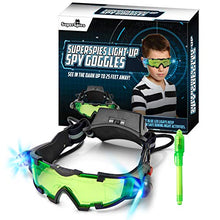Load image into Gallery viewer, STICKY LIL FINGERS Light-up Spy Goggles Plus Invisible Ink Pen Spy Gear for Kids Spy Glasses Night Vision Goggles for Kids Spy Gadgets Spy Ninja Kit Kids Night Vision Goggles spy kit for Kids 8-12
