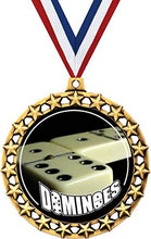 Load image into Gallery viewer, Dominoes Medal, 2 1/2&quot; Galaxy Star Dominoe Games Medals, Great Dominoes Awards 1 Pack
