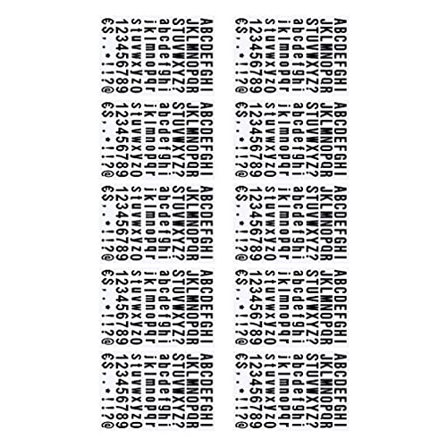 DOITOOL 10 Sheets Number Letter Alphabet Sticker Self Adhesive Label Stickers Letter Symbols Sign for Arts Craft Greeting Cards Scrapbooking Decoration Black