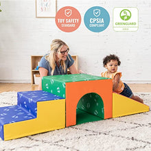 Load image into Gallery viewer, ECR4Kids - ELR-12717 SoftZone Single-Tunnel Foam Climber, Freestanding Indoor Active Play Structure for Toddlers and Kids, Safe Soft Foam Play Set, Easy to Assemble, Primary Colors
