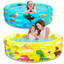 Load image into Gallery viewer, 2 Packs Toddler Pools 47&quot; Inflatable Baby Pool Dinosaur Sea Pool for Kids 3 Ring for Outside Kiddie Swimming Pool for Backyard Boys Girl Play Water Summer Toys Indoor Outdoor Age 3 4 5 Years Old
