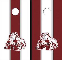 Load image into Gallery viewer, All American Tailgate Mississippi State University Bulldog Alternating Long Stripe Themed Cornhole Boards
