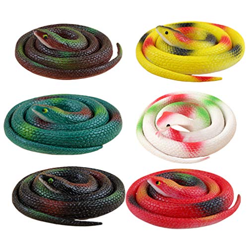 TOYANDONA 6 Pcs Realistic Snake Toy Rubber Snake for Halloween Decoration and Practical Joke