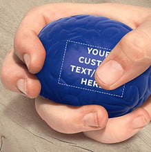 Load image into Gallery viewer, 50 Brain Stress Balls Pack - Customizable Text, Logo - PU Foam, Soft, Squeezable - Blue
