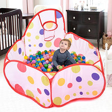 Load image into Gallery viewer, GLOGLOW Kids Ball Pit Ball Tent Portable Folding Pop-up Play Tent Ball Pool Pit Mini Basketball for Toddlers Kids(6 Sides)
