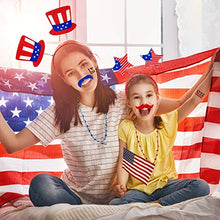 Load image into Gallery viewer, Adurself 72 Pieces Fourth/4th of July Party Accessories Patriotic Party Favor Supplies, Include 6 Head Boppers, 6 Bead Necklaces, 36 Temporary Tattoo, 12 Mustache for Independence Day Party Props Deco
