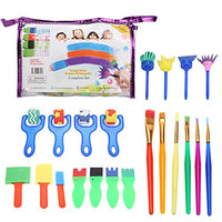Drfeify Painting Brushes Kits, 26pcs Sponge Painting Brushes Early DIY Painting Brushes Gifts for Children
