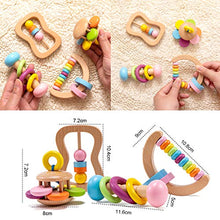 Load image into Gallery viewer, Promise Babe Montessori Wooden Rattle 4PC Preschool Educational Toys Baby Grasping Toy Perfect Toddler Shower Gift
