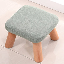 Load image into Gallery viewer, Solid wood stool / simple small pier / cloth shoes for stool 28 28 20cm ( Color : Turquoise )
