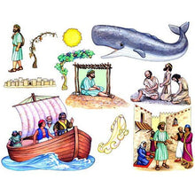 Load image into Gallery viewer, Jonah and the Whale Toggle Size Felt Figures for Flannel Board Bible Stories-precut
