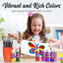 Load image into Gallery viewer, Lartique Washable Paint for Kids - 12 Colors Finger Paint, Regular and Fluorescent Kids Paint Set, Safe Non-Toxic Tempera Paint - 2-Ounce Bottles Made in the USA
