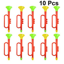 Load image into Gallery viewer, TOYANDONA 10Pcs Kids Trumpet Toys Plastic Plastic Noise Makers Cheering Prop Musical Toy Instruments Playset for Wedding Concert Sport Party Favors (Random Color)
