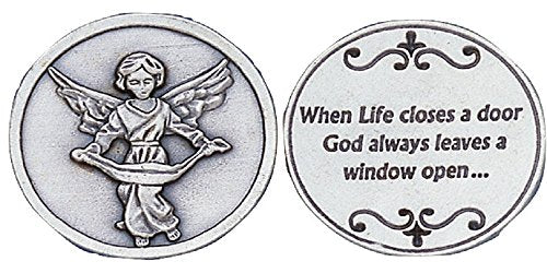 Angel with Life Closes saying pocket token