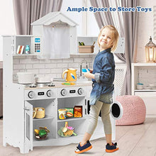 Load image into Gallery viewer, Costzon Kids Kitchen Playset, Wooden Pretend Play Toys w/ Washing Machine, Stovetop, Oven, Microwave, Removable Sink, Stoves, Open Shelf, Realistic Cooking Experience for Boys Girls (White)
