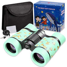 Load image into Gallery viewer, Rubber 4x30mm Toy Binoculars for Kids - Waterproof Folding Small Kids Telescope for Bird Watching,Travel, Camping (Green -01)
