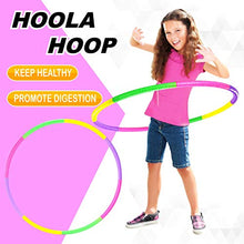 Load image into Gallery viewer, 2 Set Exercise Hoops for Kids Girls Boy and Pet Training,Detachable Adjustable Size Color Toy Hoops, Ideal Fitness Hoop for Playing Game/Bodybuilding/Dance/Wreath/Gymnastics, Extra Gym Backpack
