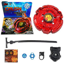 Load image into Gallery viewer, Crush Blades Metal Fusion Starter Set with 1 Battle Top Red Fang Leone W105R2F Burning Claw, 1 Launcher, Metal Wheel, Track and Base, Duel Spinning Game for Kids Aged 6 and Above
