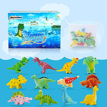 Load image into Gallery viewer, Gizmovine Baby Bath Toys for Toddlers, 12 Pack Bathtub Toys for Boys and Girls, Safe Dinosaur Figures Playset Water Squirts Toys for Bathtub with Bath Toy Organizer
