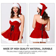 Load image into Gallery viewer, 2PCS Santa Claus Costume Womens Christmas Costume Dress (L) Red
