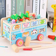 Load image into Gallery viewer, NUOBESTY Wooden Pounding Toy Animal Carrot Bus with Hammer Pounding Toy for Toddlers Kids
