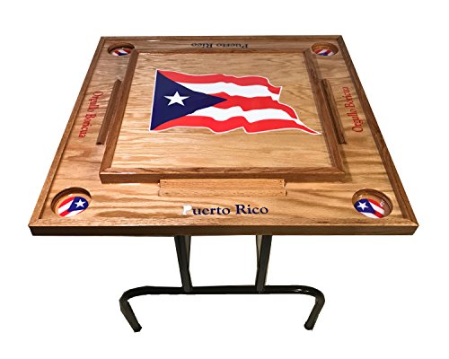 latinos r us Puerto Rico Domino Table with The Flag
