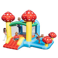 Lpjntt Inflatable Bounce House Without Blower, Kids Bouncer Mushroom Theme Jumping Castles with Pool for Indoor Outdoor, Water Slide and Ball Pit