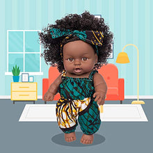 Load image into Gallery viewer, Ecore Fun 2 Pcs 8 Inch Black Baby Doll African Washable Realistic Silicone Baby Dolls with Clothes and Hairband
