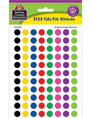 Teacher Created Resources Colorful Circles Mini Stickers Value Pack, Multi Color (4743)