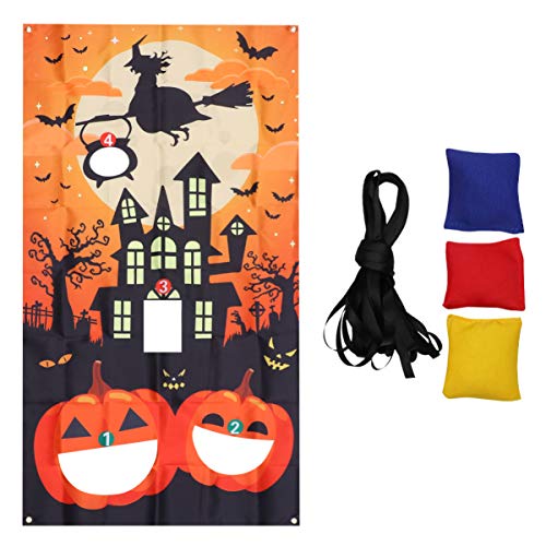 KESYOO Halloween Toss Game with 3 Bean Bags Halloween Pumpkin Witch Party Game Halloween Trick or Treat Toys for Indoor Outdoor Halloween Party Favors