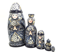 BuyRussianGifts Unique Shape Russian Princess Nesting Doll Hand Painted 5 Piece Doll