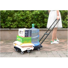 Load image into Gallery viewer, Folding Portable Shopping Cart Pull Goods Small Trailer Home Shopping Cart (Color : Black, Size : M)
