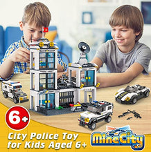 Load image into Gallery viewer, City Police Station Building Kit, Police Car Toy, City Police Sets, with Escort Car, Prison Van, Cruiser, Best Learning Roleplay STEM Police Toys Birthday for Kids Boys Aged 6-12
