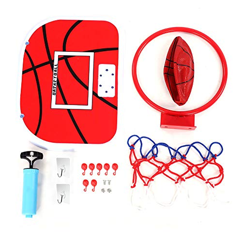 Vbest life Indoor Adjustable Toy Basketball Plate Set, Children Mini Basketball Plate Toy with Hoop for Children's Indoor Toy(Adhesive Hook)
