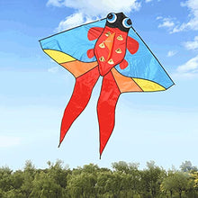 Load image into Gallery viewer, ZANZAN Color Splicing Goldfish-Shaped Kite with Kite Line and Kite Reel,Easy to Fly,Easy to Assemble Kite for Beach Trip-Blue/Red (Color : Red, Size : 200M LINE)
