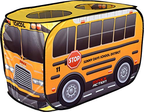 Sunny Days Entertainment Pop Up School Bus  Indoor Playhouse for Kids | Yellow Vehicle Toy Gift for Boys and Girls