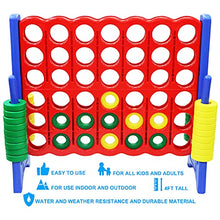 Load image into Gallery viewer, Joyin 4 in a Row Giant Plastic Connect Game 4 x 3.5 Feet, 4-to-Score Giant Game with 42 Coins &amp; Ring Holders, Indoor &amp; Outdoor Kids and Adults Game, Family Holiday Party Game, Party Game Supplies
