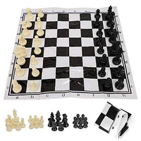 Vbestlife Board Game Set, Chess Set, Educational Game Black & White Portable Travel Beginners for Kids Adults Chess Lovers