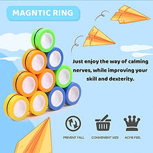 Load image into Gallery viewer, VCOSTORE Magnetic Rings Toys,3 Ring Fidget Spinners, Magnet Finger Game Stress Decompression Magic Ring Game Props for Adults Teens, ADHD, Anxiety (Yellow)
