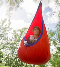 Load image into Gallery viewer, Red Hugglepod Deluxe Hanging Cocoon Chair Hammock Nest with Removable Cushion Cotton Canvas Fabric Machine Washable 175 LBS Max Weight
