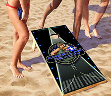 Load image into Gallery viewer, DaVinci Wrap Masters &#39;American Beauty&#39; Laminated Vinyl Corn Hole Board Decals.
