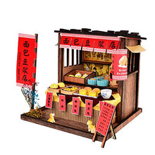Load image into Gallery viewer, HEYANG Chinese Ancient Building Model DIY Wooden Miniature Dollhouse 3D Creativew Puzzle Toy House Miniature Handmade Kit (Bread and Soy Dairy Shop)
