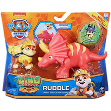 Load image into Gallery viewer, PAW Patrol Dino Rescue Rubble and Dinosaur Action Figure Set, for Kids Aged 3 and Up
